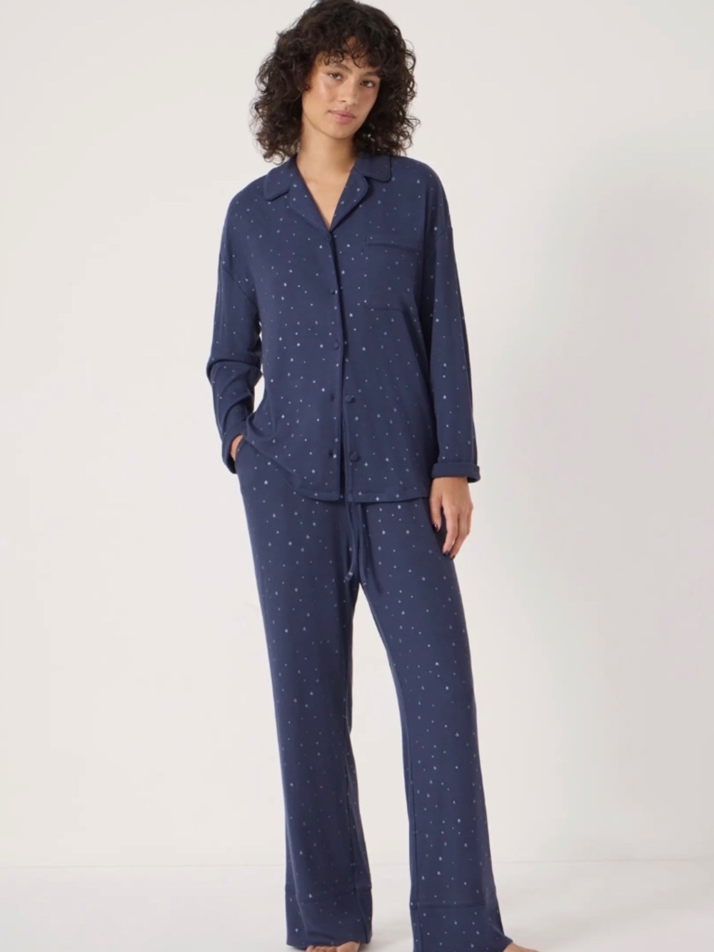 Hush ribbed modal star pajama set size small
